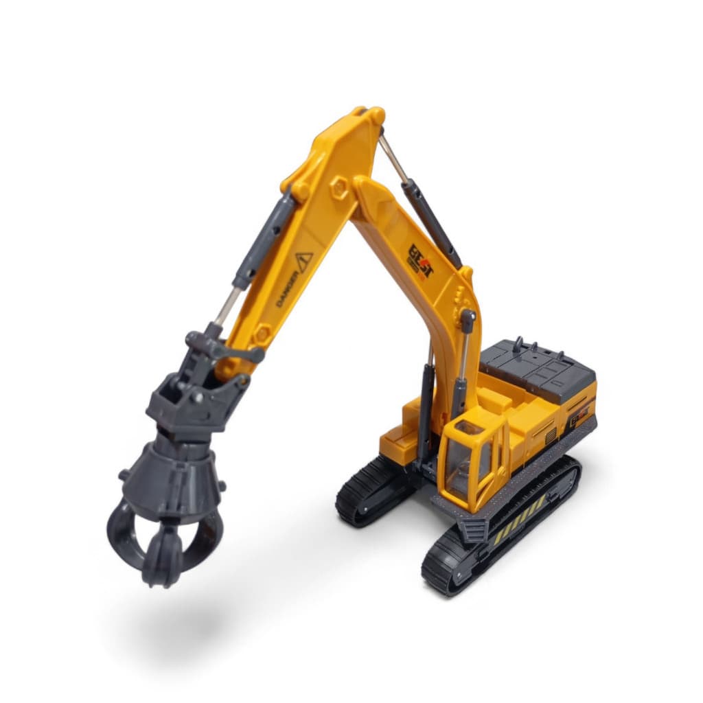 Miniatura Máquina Pesada Escavadeira Garra Sucateira Articulado