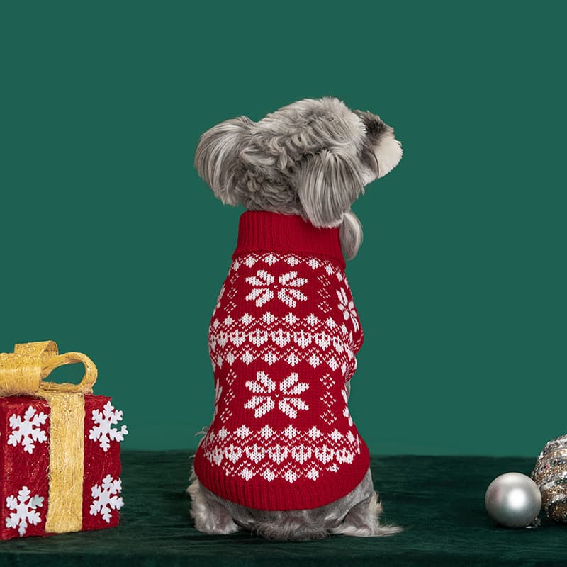 Roupas para cães outono inverno estilo dez mil natal camisola para cães malhas gola alta quente roupas para animais de e
