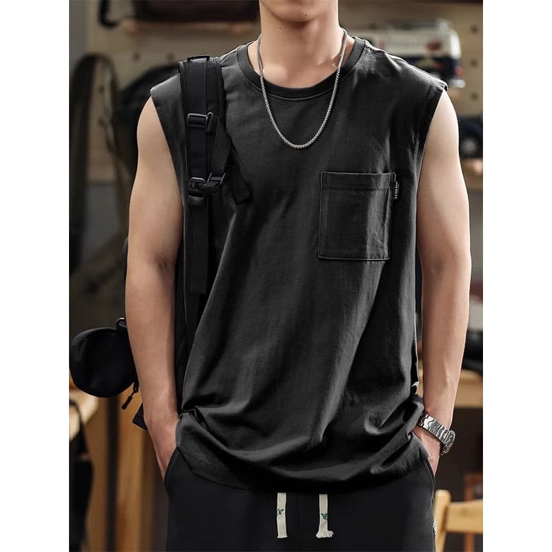 Americano Retro colete masculino verão solto Casual sem mangas camiseta basquete Fitness esportes colete All-Match topo