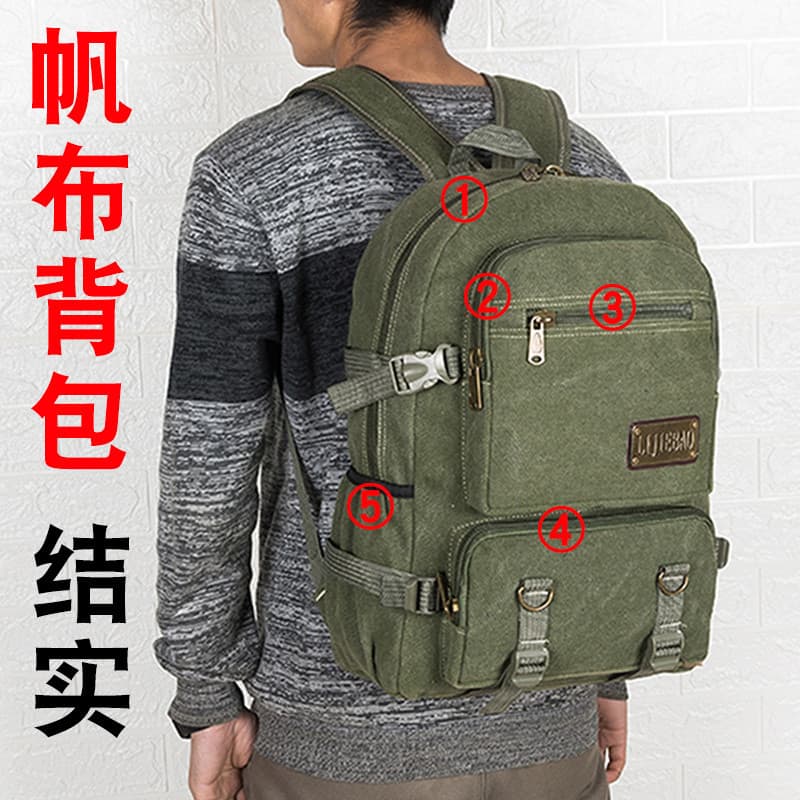 Mochila de lona masculina mochila estudante do ensino médio saco de escola esportes ao ar livre saco de viagem de grande