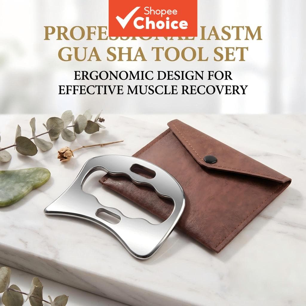 Conjunto Profissional de Liberação Miofascial – Raspador Muscular em Aço Inoxidável 304, Massageador para Terapia de