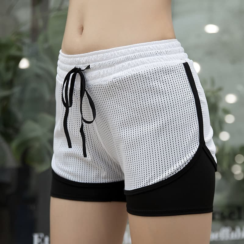 Malha esportes Shorts feminino moda influenciador solto de secagem rápida correndo fino-ajuste respirável Yoga Fitness c
