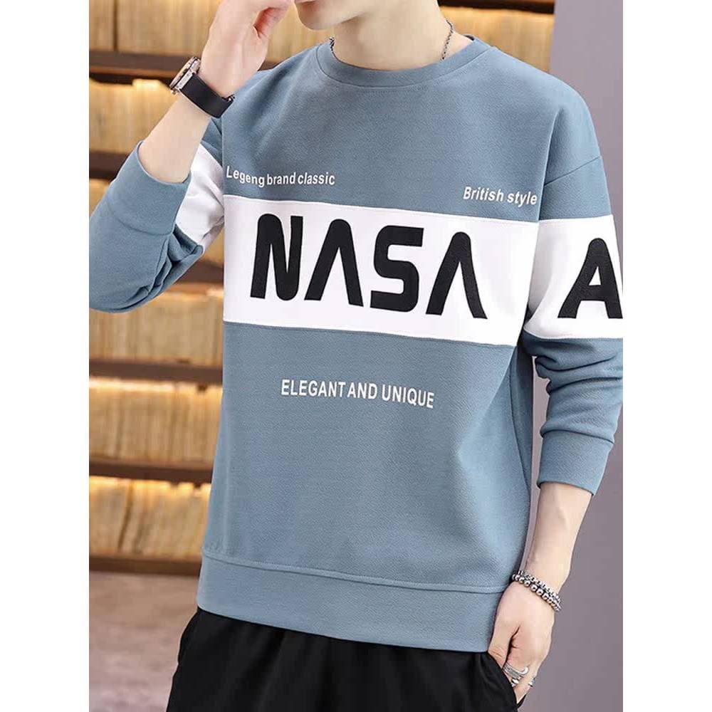 Moletom masculino com gola redonda, tendência de outono 2026, novo estilo, moda jovem, Casual, solto, manga comprida, ro