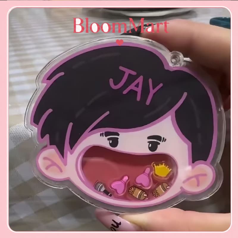 Novo Jay Chou boca grande agitando estrela feliz mercadoria acrílico bonito dos desenhos animados mercadoria alegria cha