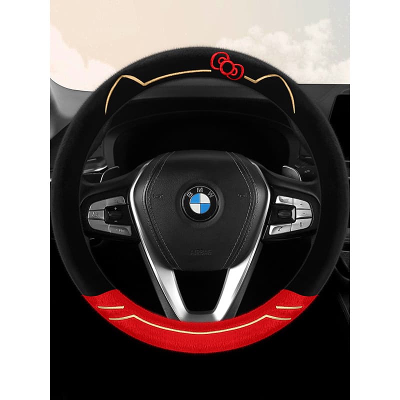Versão coreana inverno de pelúcia capa de volante High-End sentir curto pelúcia novo estilo capa de aperto de volante de
