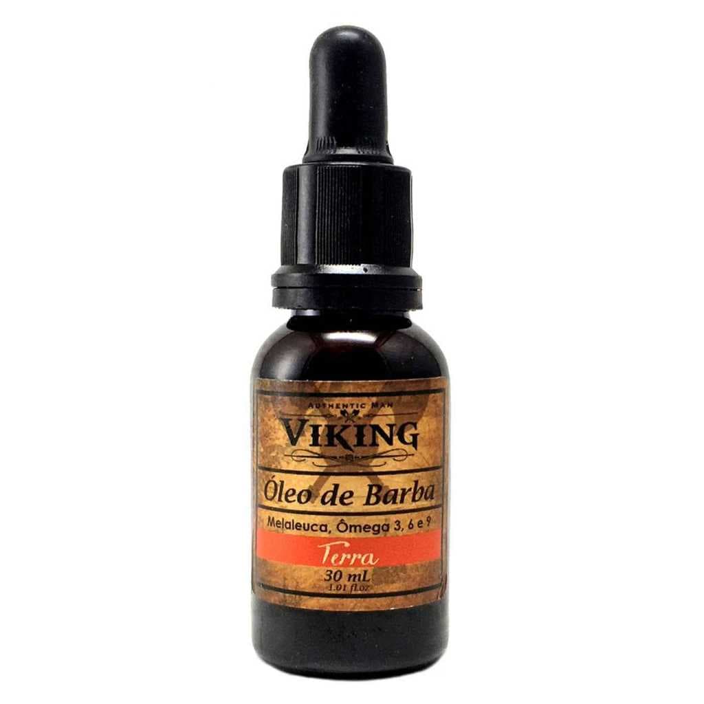 Óleo para Barba Viking Terra Hidratação Brilho Maciez Aroma Masculino 30ml