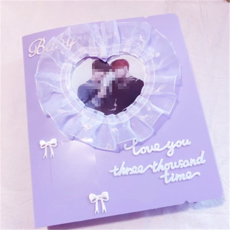 Adesivo decorativo coreano Gooka, livro de armazenamento de folhas soltas, capa de amor, cartão postal, armazenamento, a