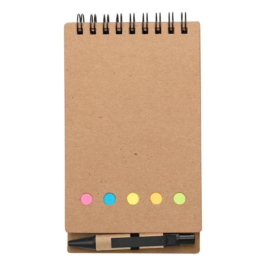 Kit 10 Blocos De Anotações Ecológicos | Caderneta Com Mini Caneta Para Anotações | Brinde Ecológico