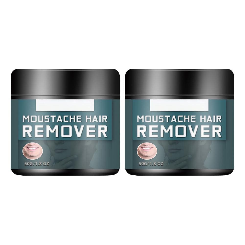 Creme Depilatório para Barba Masculina, 2 Peças de 1,8 Oz, Creme Hidratante Indolor para Remoção de Pelos do Bigode Masc