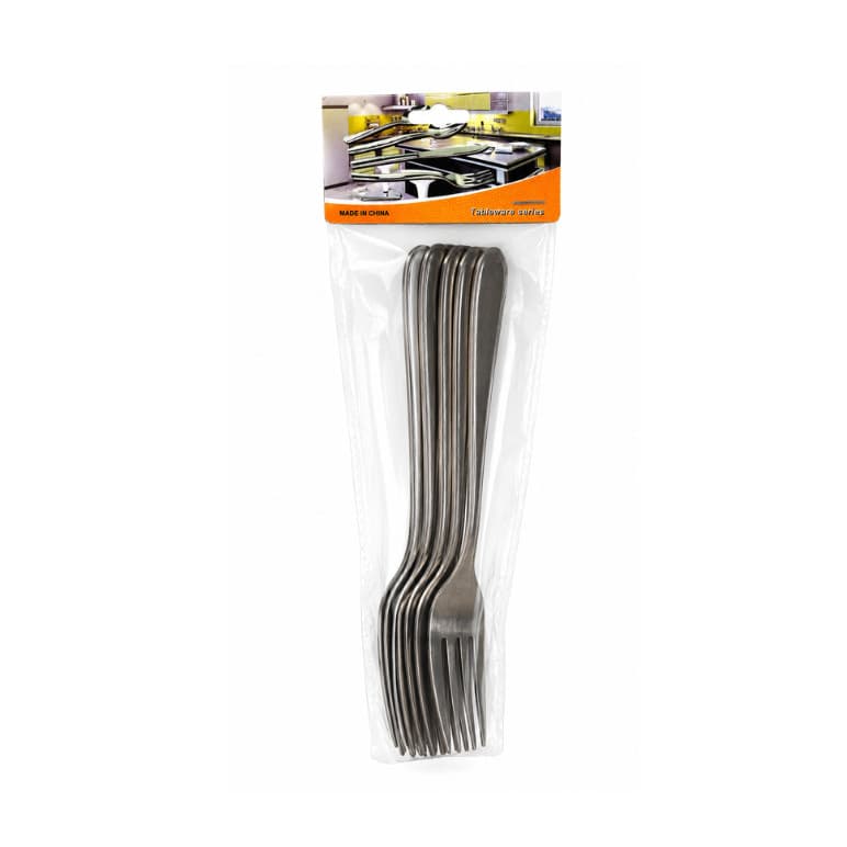KIT 6 GARFOS DE MESA EM AÇO INOX