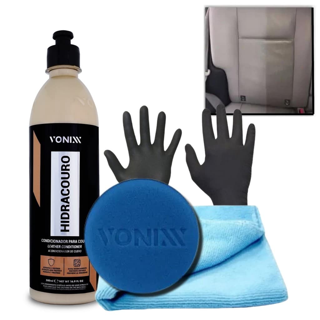 Kit Hidracouro Vonixx 500ml + Pano Microfibra + Aplicador Vonixx + Luva