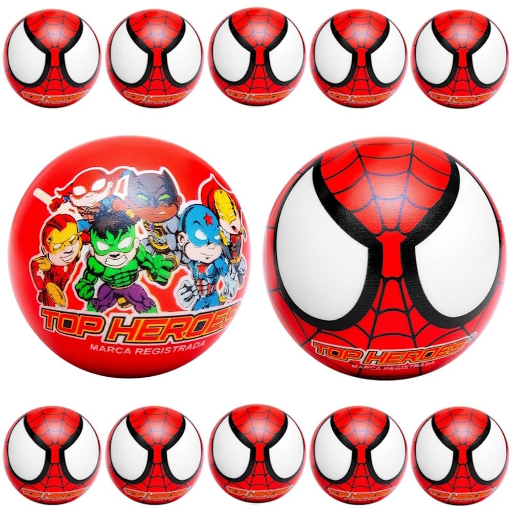 10 Bolas Vinil Aranha Spider Lembrança Festa Sacola Surpresa