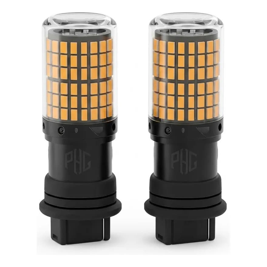 Par Led 2 Polo Laranja T25 P27/7w 3157 Ultra Forte