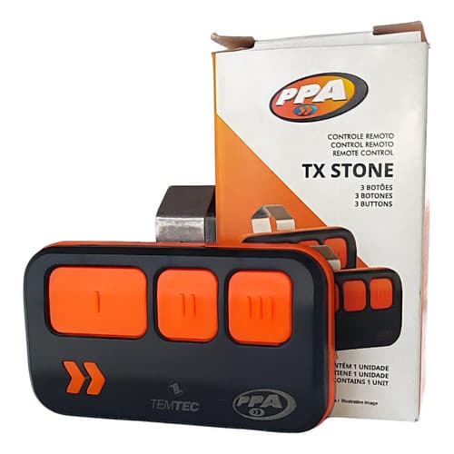 Controle Remoto Tx Stone Ppa Portão Alarme 433,92mhz 3b Preto