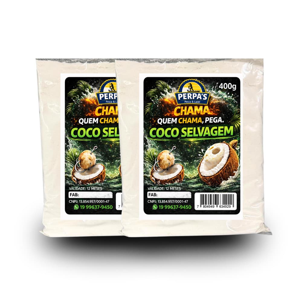 Kit C/ 2 Unidades Massa Chama Coco Perpas Pesca (400g cada)