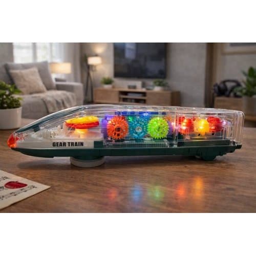 Trem Transparente Engrenagens Visiveis Brinquedo Educativo Tecnologia Infantil
