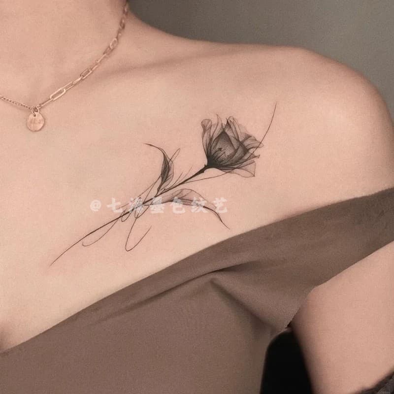 Clavícula fumaça rosa suco tatuagem adesivo ervas Semi-permanente feminino à prova dwaterproof água de longa duração Hig