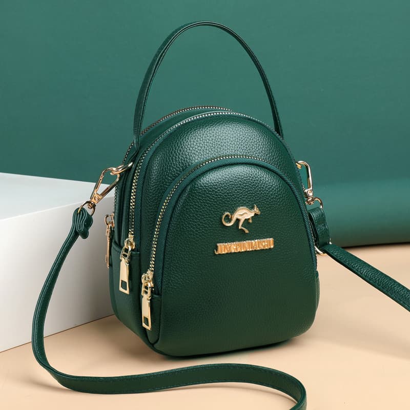 Textura de couro genuíno genuíno três camadas pequeno saco feminino 2026 novo estilo versão coreana bolsa feminina moda