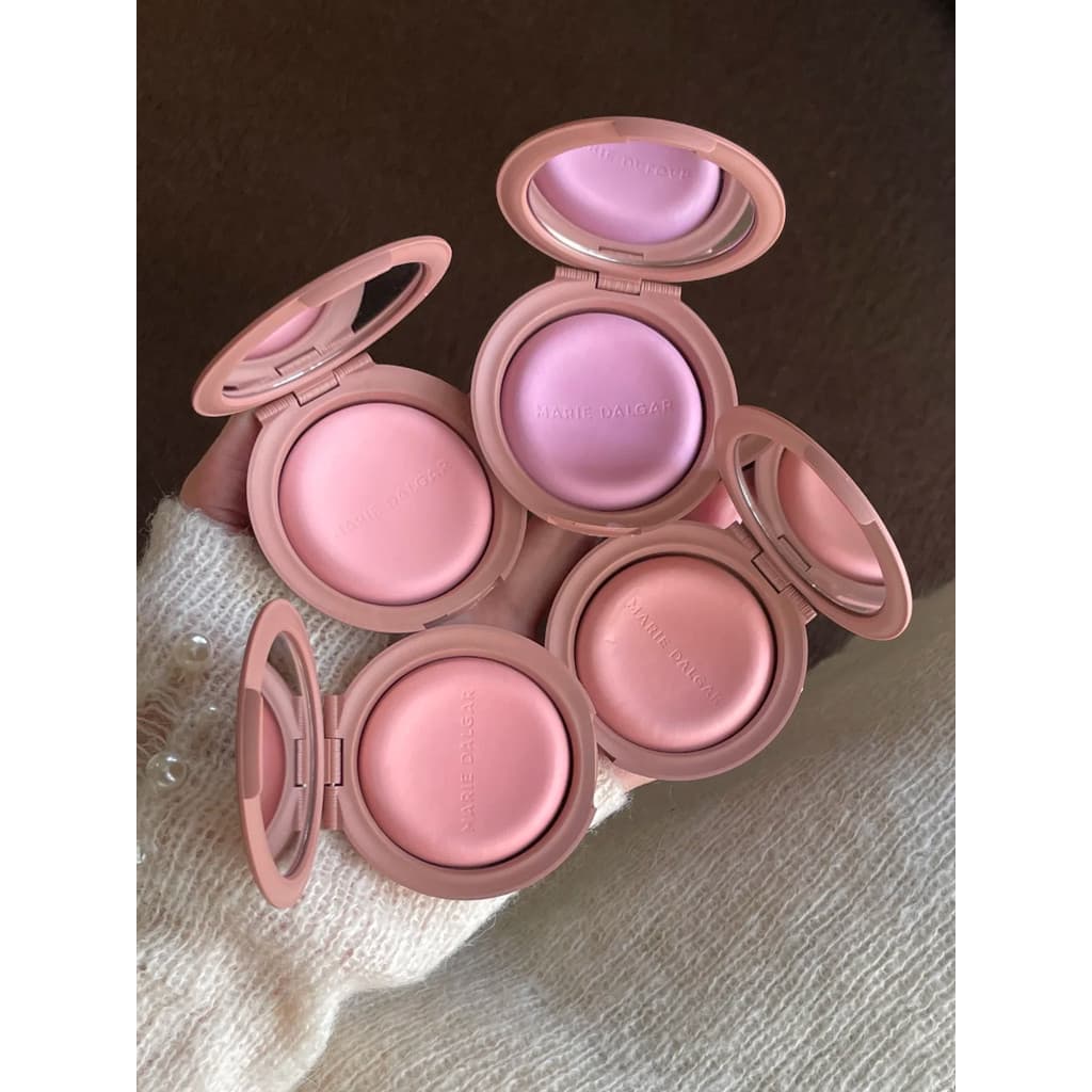 Mary Daija Mousse Raw Baked Blush Canela Damasco Nude Blush Light Face Coreano Rosa Blush Palette