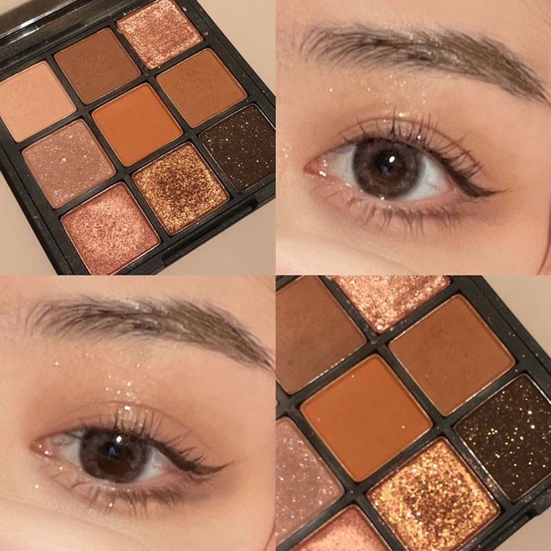 Dikalu outono novo estilo abóbora caramelo coreano nove cores paleta de sombra puro desejo aveia leite chá sombra INS Su