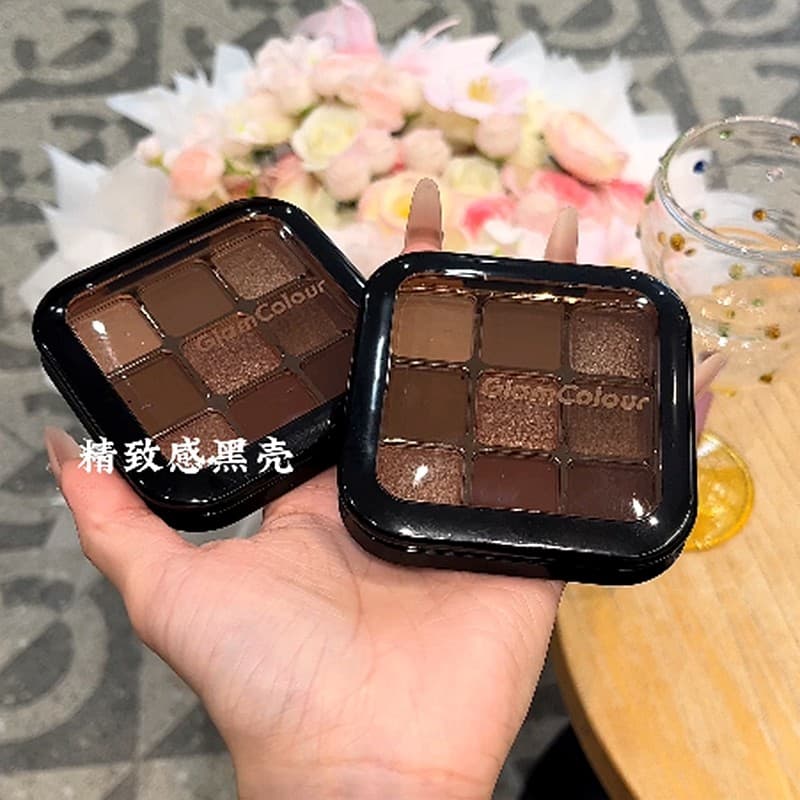 Paleta de sombras de nove cores de cor mágica uma paleta multiuso fosco perolado de alto valor cor terra paleta de maqui