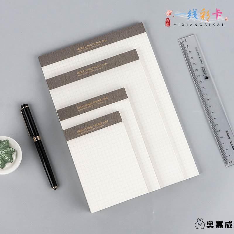 Capa de plástico PP de papel de idioma simplificado livremente rasgável caderno de papel A7 A6 caderno de grade pequena