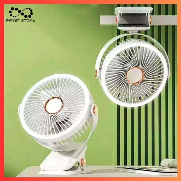Ventilador de Mesa Com Grampo 2 em 1 Portátil 720° Com Clip 3 Velocidades 2000mAh Recarregável USB OIH-6010