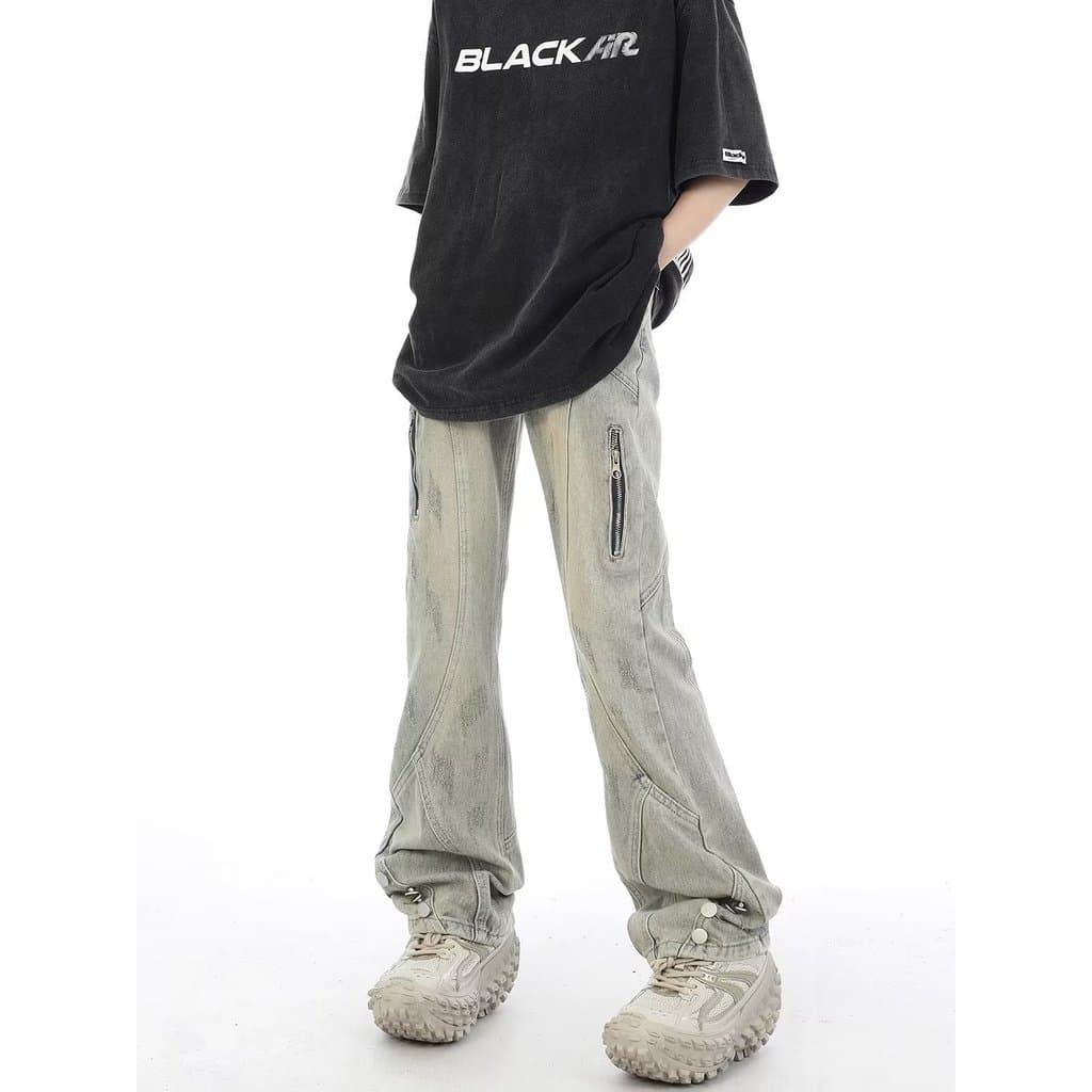 Calças de brim masculinas estilo solto em linha reta calças casuais masculinas Street Wear calças Plus Size na moda