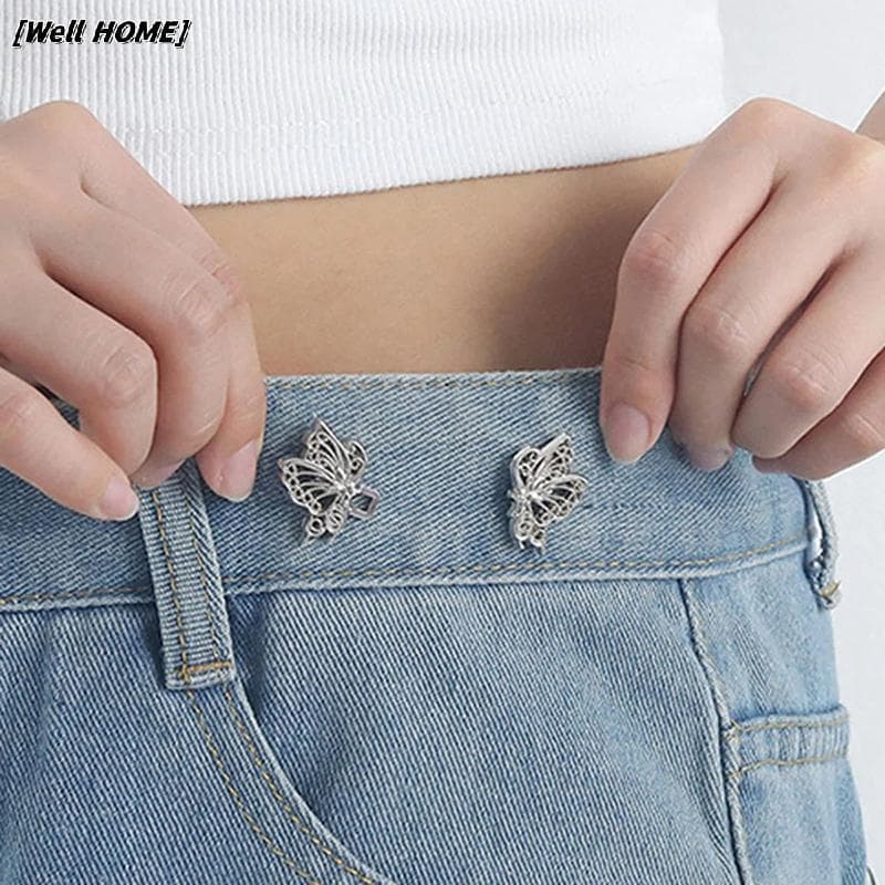 [Bem HOME] Bule De Cintura Ajustável Para Jeans , Sem Necessidade De Costura , Ajustador De Botão Borboleta Calças E Sai