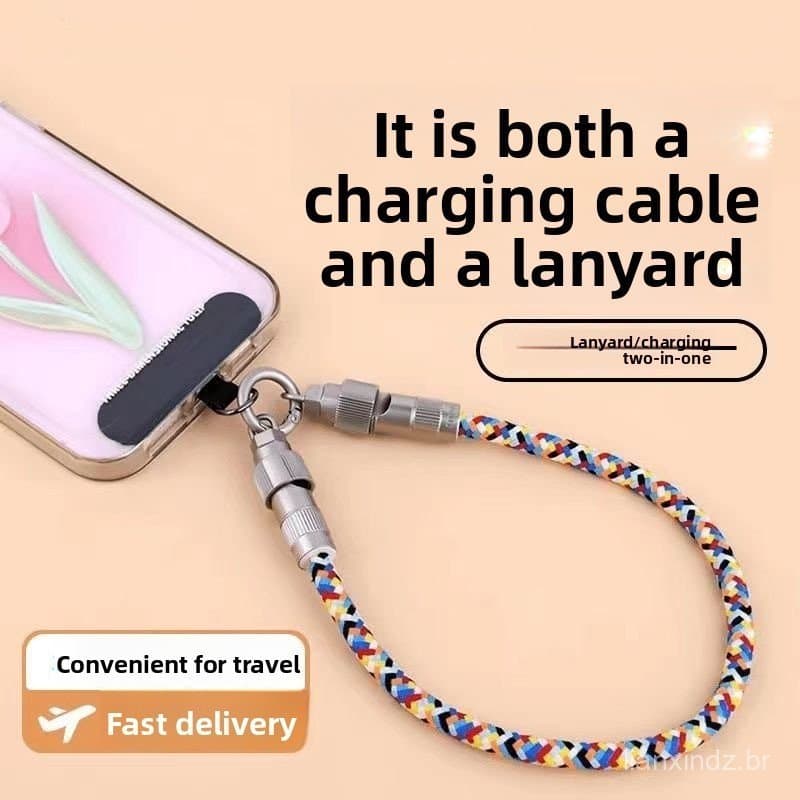 Cordão Portátil E Recarregável Com Cabo USB-C De Carregamento Super Rápido Para Dispositivos iPhone , Huawei , OPPO Andr