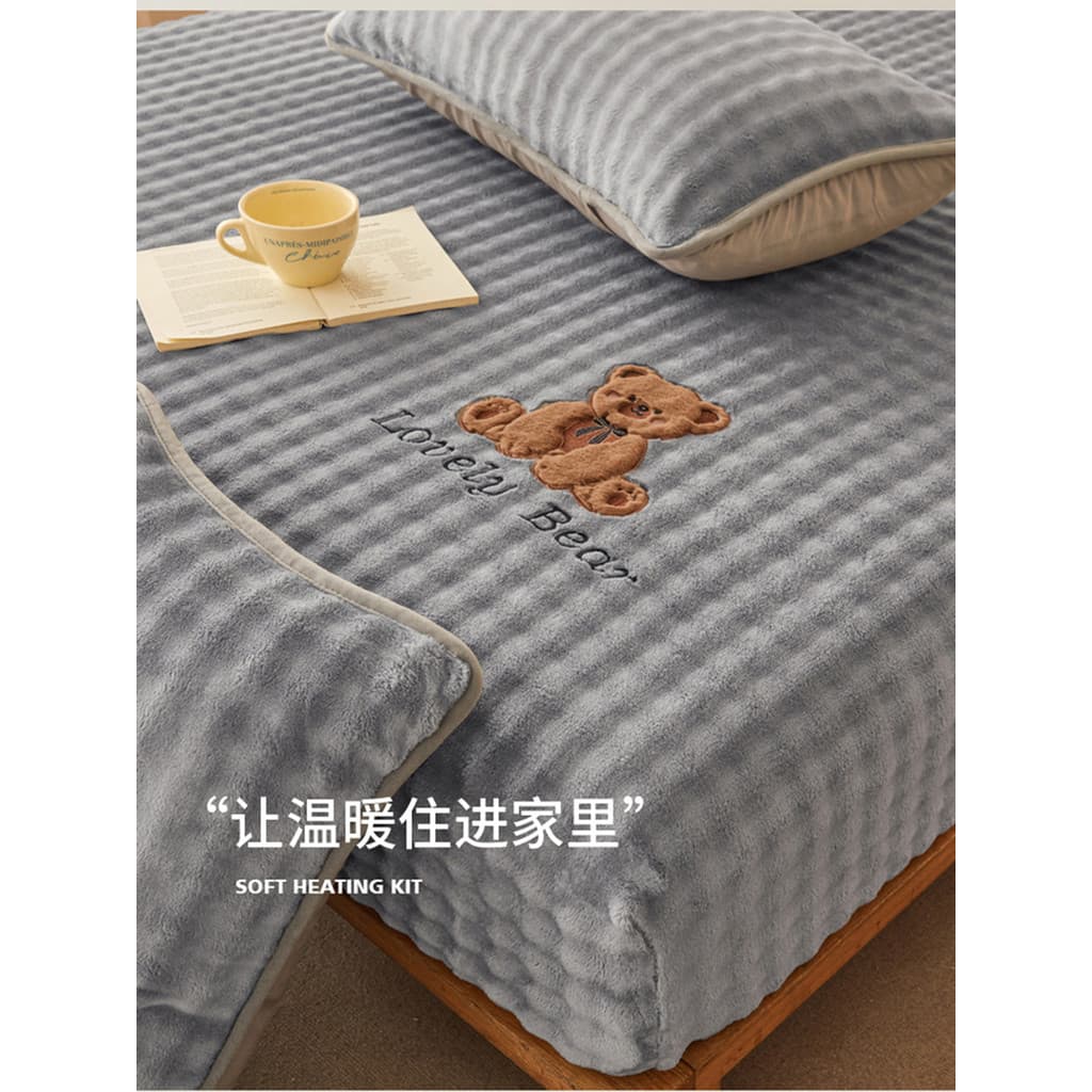 MUJI lençol de lã de leite inverno engrossado Coral velo colchão capa protetora capa de cama de pelúcia conjunto de lenç