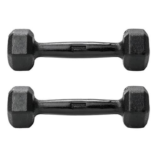 Par Halter Sextavado 1kg Pintado Preto Pegada Confortável