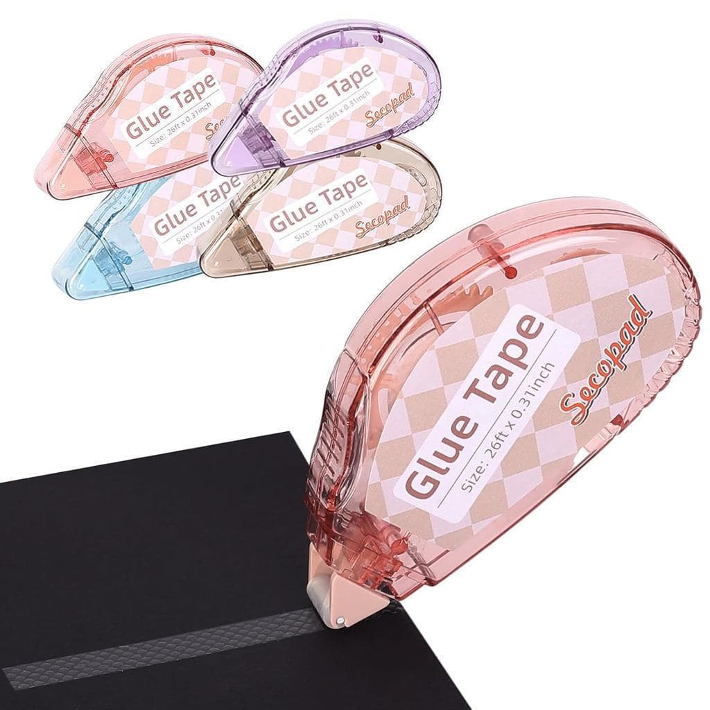 Fita adesiva para scrapbook, 4 rolos de fita adesiva dupla face, usada para artesanato, fita adesiva, suprimentos para l