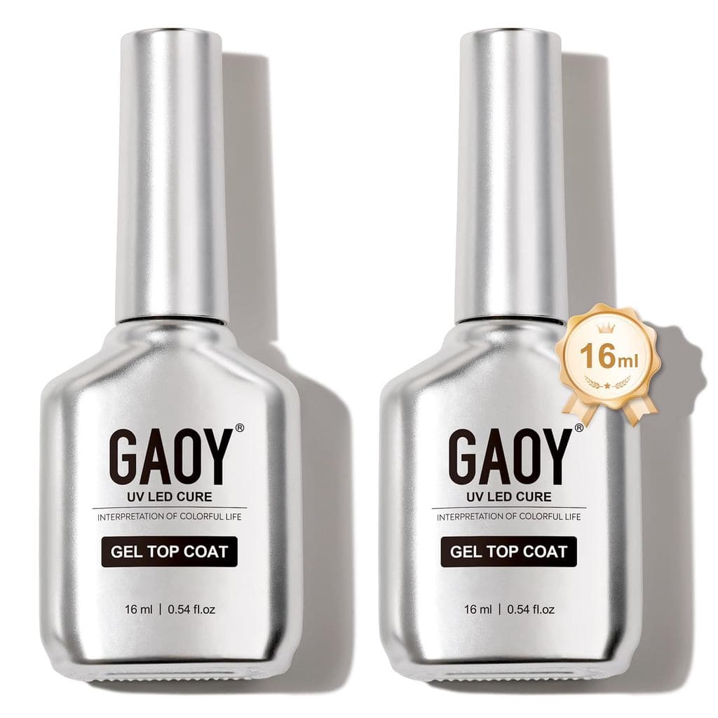 GAOY 2 Peças 16ml Top Coat em Gel Sem Resíduos, Top Coat em Gel Transparente Brilhante, Acabamento de Alto Brilho para E