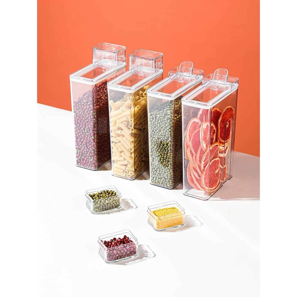 Estilo japonês KM boca afiada selada jar cozinha caixa de armazenamento de grãos inteiros jar à prova de umidade farinha