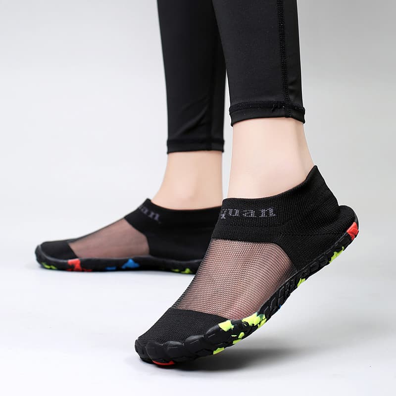 Sapatos de Fitness feminino casa mudo sapatos esportivos internos sola macia deslizamento-On dança Yoga ginástica integr