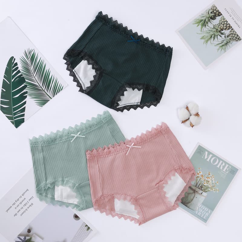 Roupa íntima fisiológica masculina feminina período Menstrual à prova de vazamento tia calças de algodão puro cintura mé