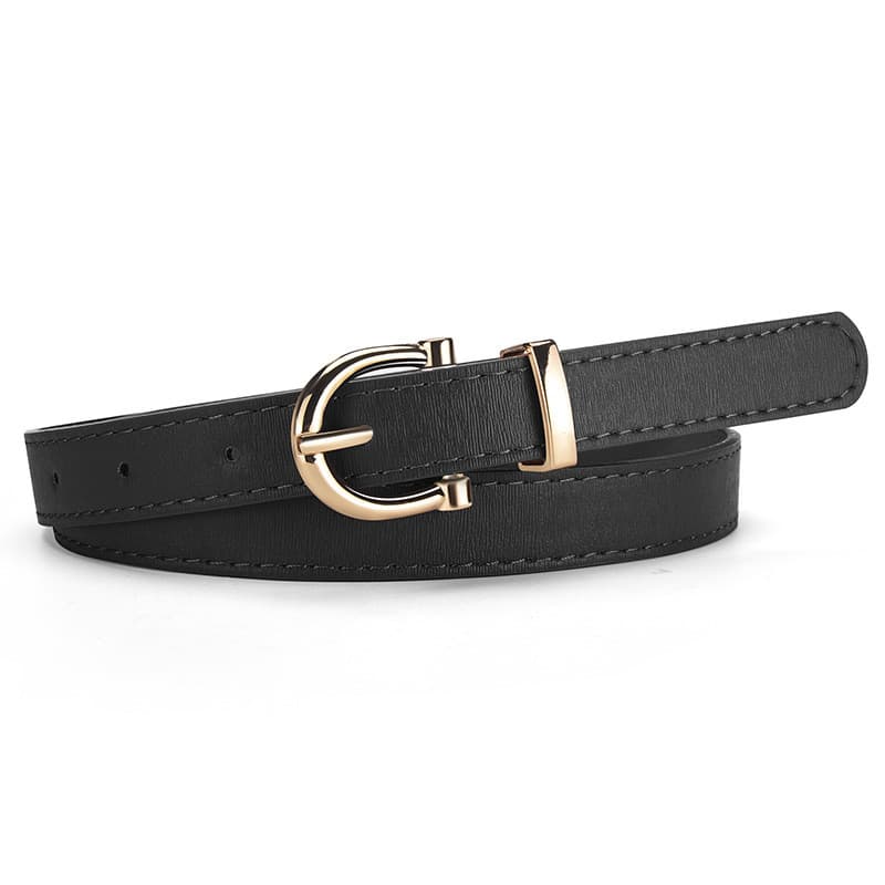 Versão coreana moda cinto jovens estudantes preto marrom rosa azul Jeans decorativo cinto fino roupas combinando cinto f