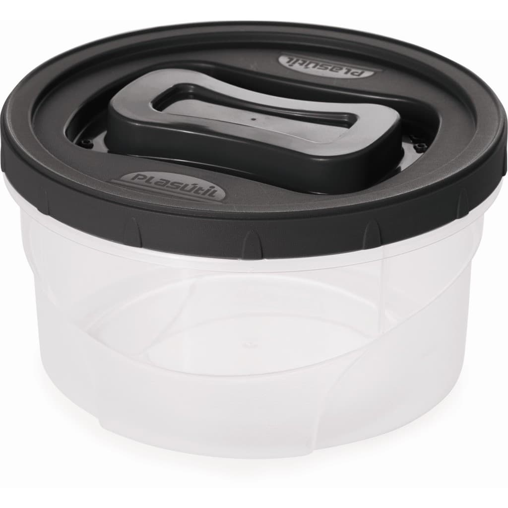 Pote Plástico Redondo 1,4 L Rosca Tampa Preto Plasútil Micro