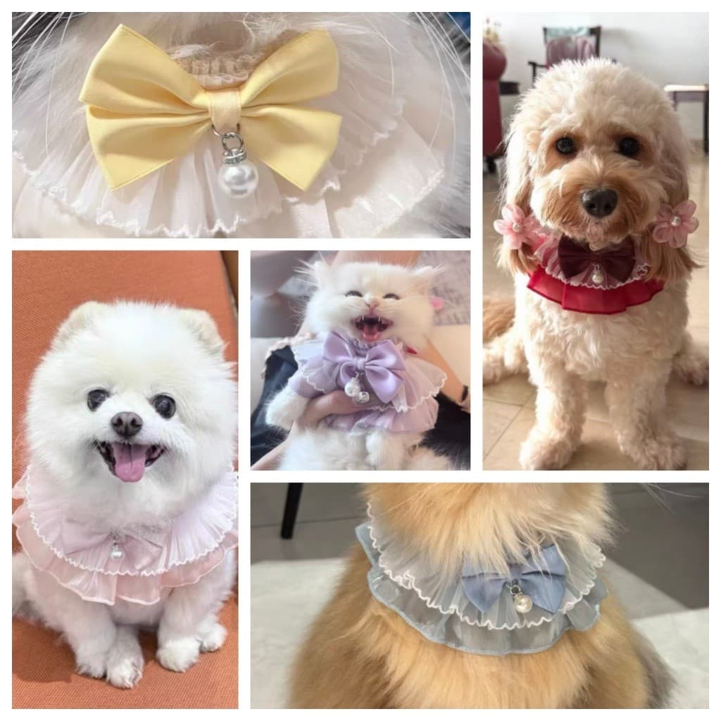 Babador para pet com laço versátil e estiloso ideal para uso diário passeios e para pet de pequeno a médio porte