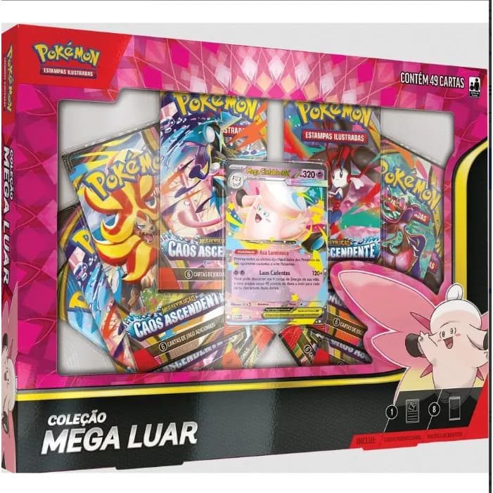 Box Pokémon Tcg Coleção Mega Luar Mega Clefable Ex