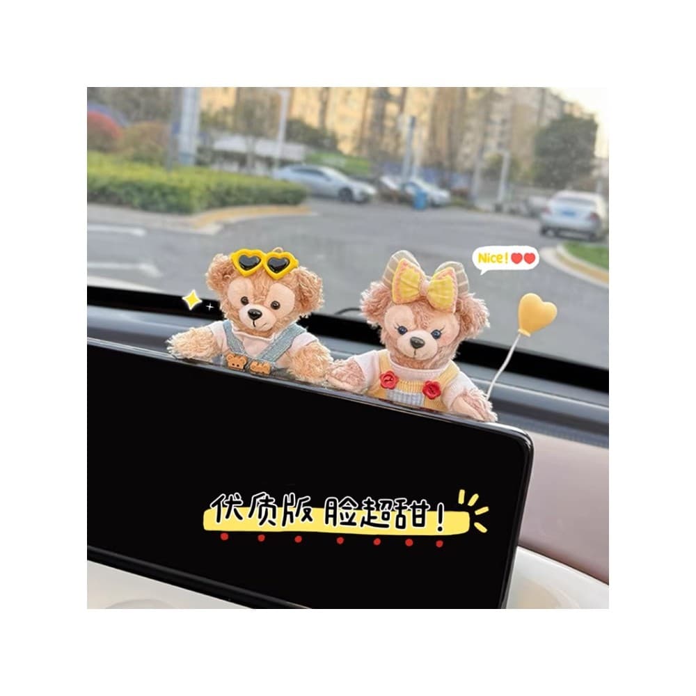 2026 novo estilo ornamentos de tela do carro bonito Shirley rosa Console central do carro filhote de cachorro boneca Hig