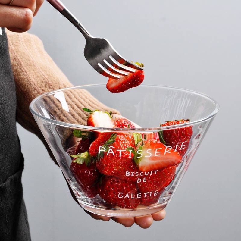 Tigela de salada simples tigela de vidro japonesa casa transparente tigela de frutas criativo copo de suco de vidro copo