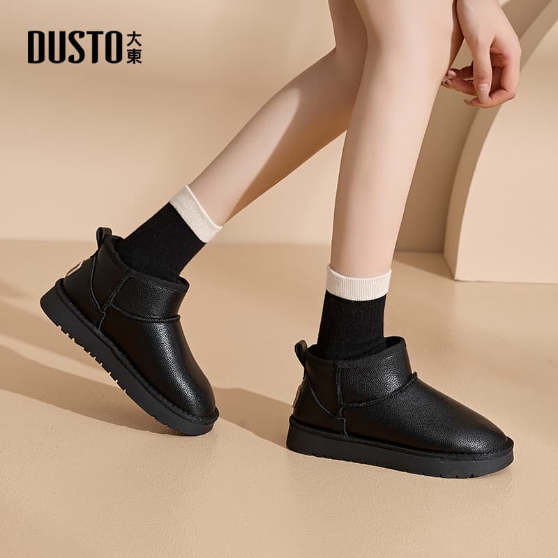 Dadong botas de neve sapatos femininos inverno novo estilo moda Casual capa plana pé salto baixo dedo do pé redondo cor