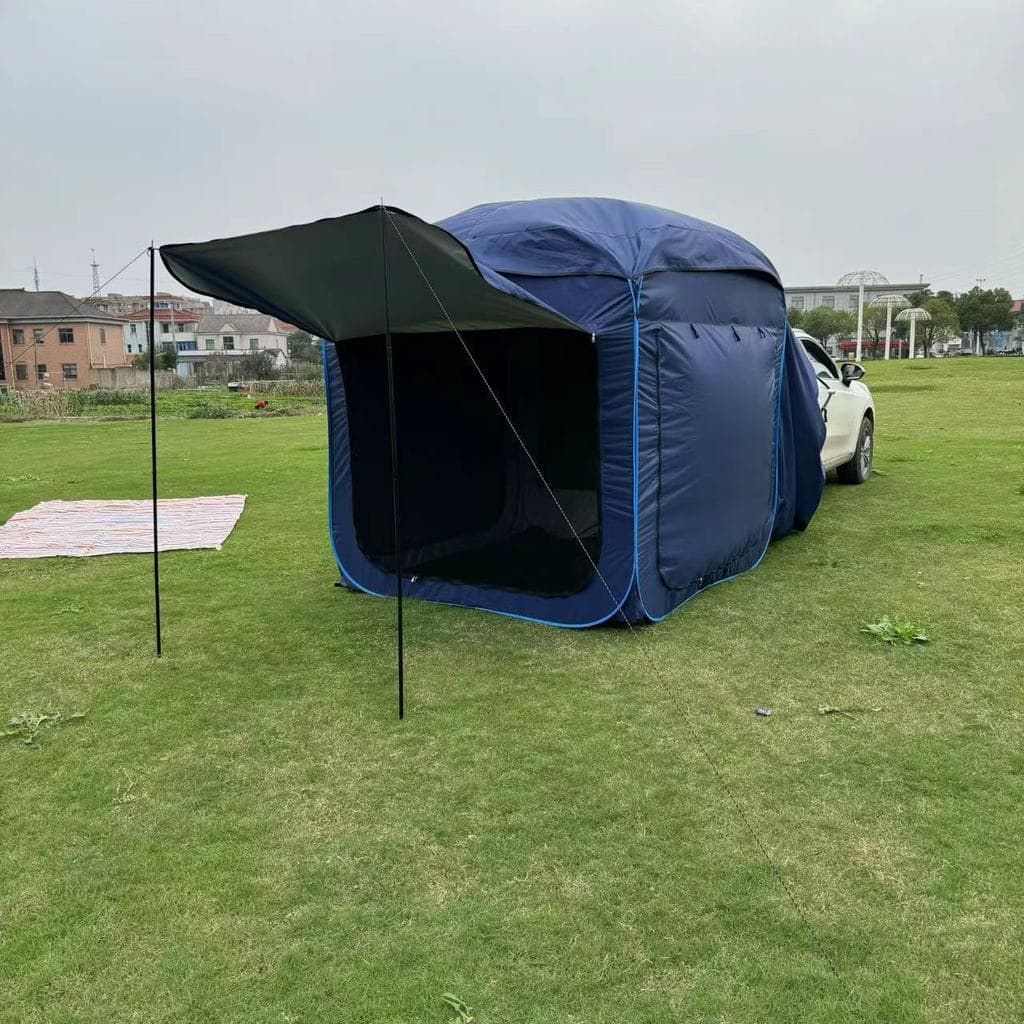 Tenda traseira automática azul legal para carro, rede traseira à prova de mosquitos, à prova de chuva, SUV, veículo Off-