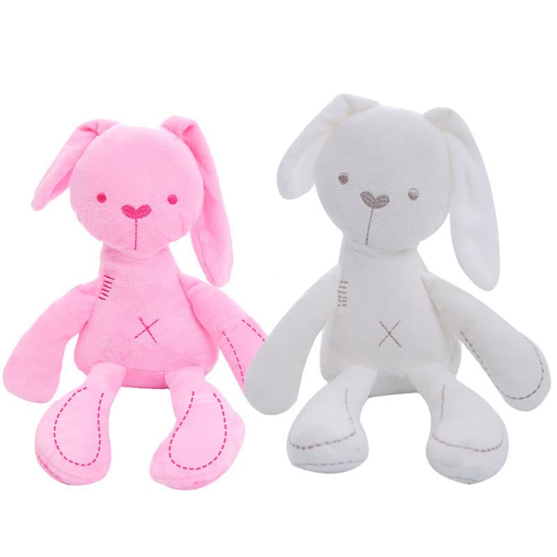 Adorável ​ Brinquedo Calmante Do Luxuoso Coelho Bebê 50cm , Boneca Branca Animal De Pelúcia-Companheiro Macio Abraço Par