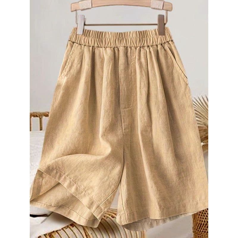 Solto tamanho grande Casual calças cortadas verão fino exterior Shorts feminino 2026 novo estilo mãe de meia-idade calça