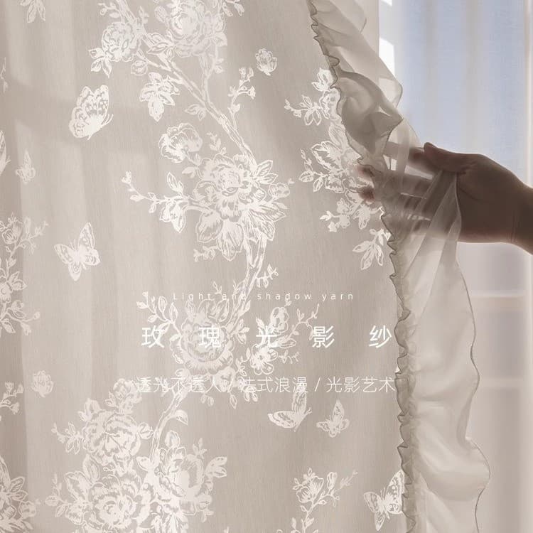 Rosa luz sombra gaze transparente impervoente luz francesa luxo romântico creme estilo Medieval americano varanda borbol