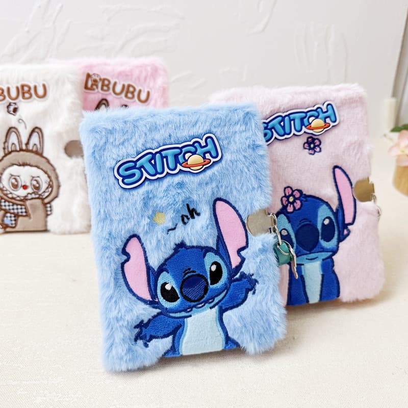 [Lock] Ponto bordado 64K Livro de bloqueio de pelúcia Cartoon Star Treasure Sanrio Manual Bloco de notas