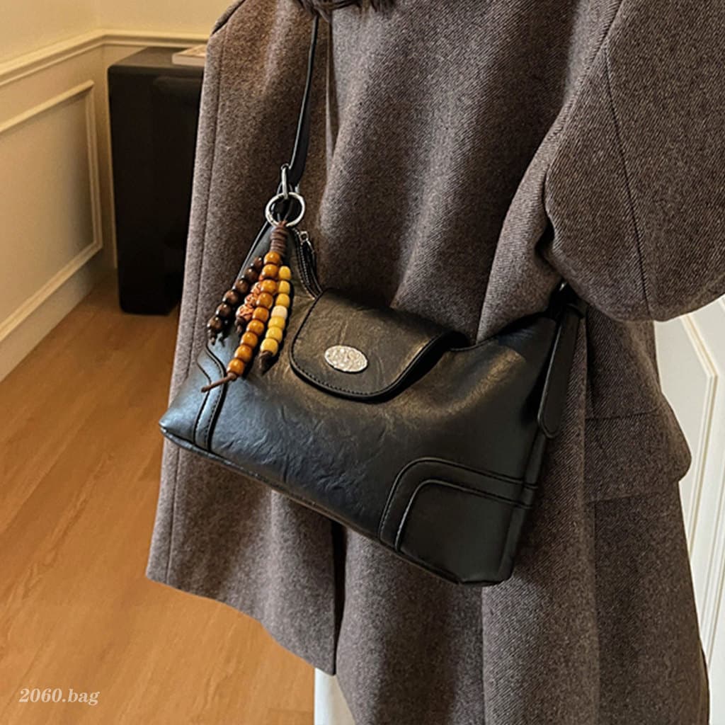 Casual All-Match simples estilo ocidental couro moda trabalho Commuter requintado 2025 outono feminino saco do mensageir